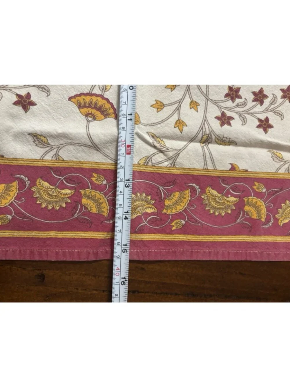 Pier‎ One Vintage Red Tan Beige Floral Cotton Napkins Set Of 8 Square